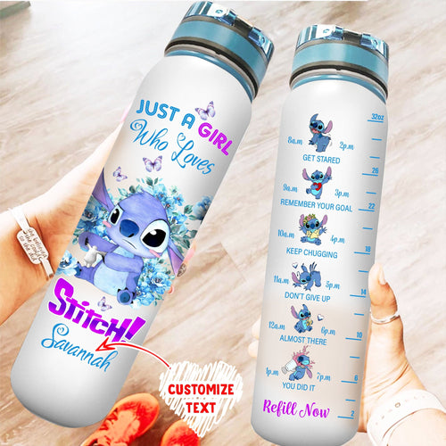 Personalized A Girl Loves Ohana Tracker Bottle MT22028