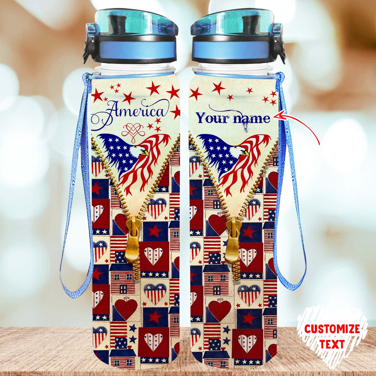 Personalized America 4th Of July MT03062 Tracker Bottle