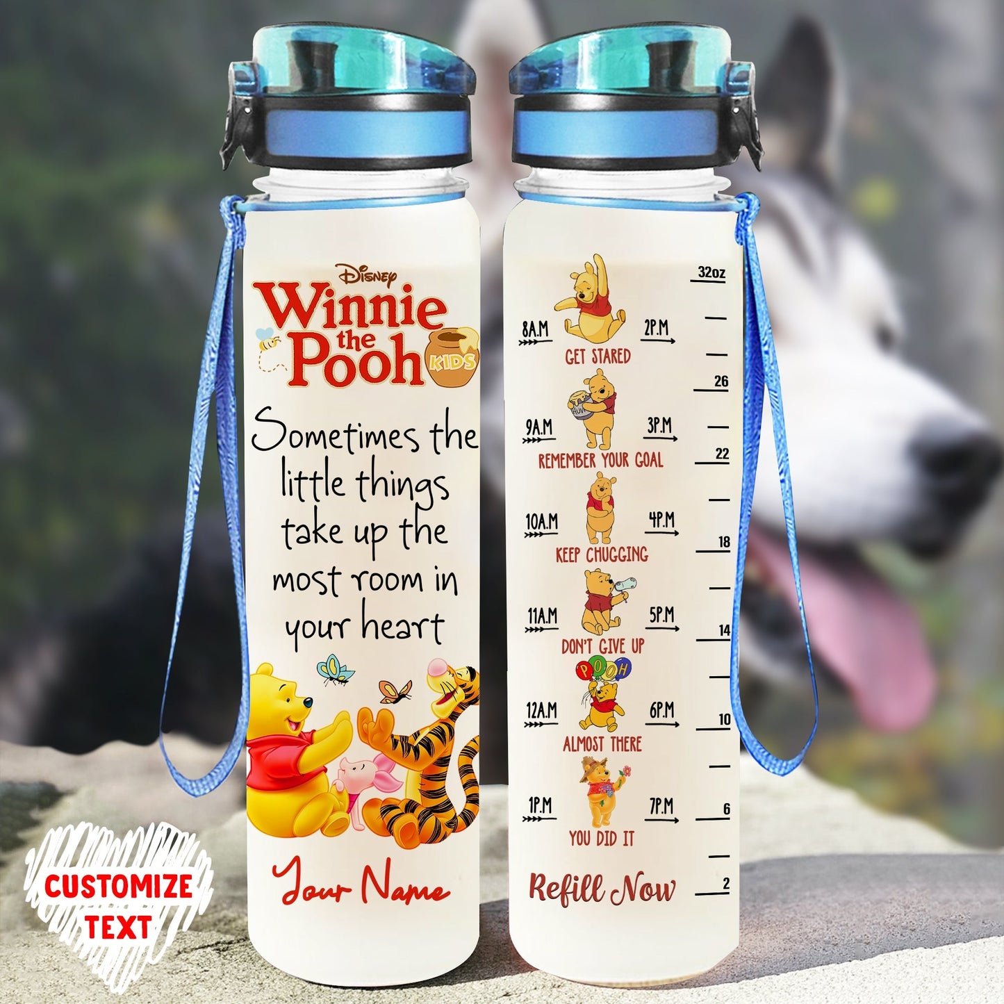 Personalized Little Things Take Up Heart Tracker Bottle MT01046