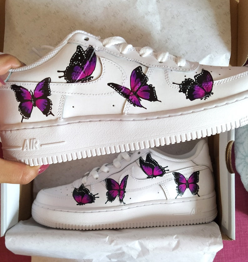 Custom Air Force 1 Shoes Butterfly Style