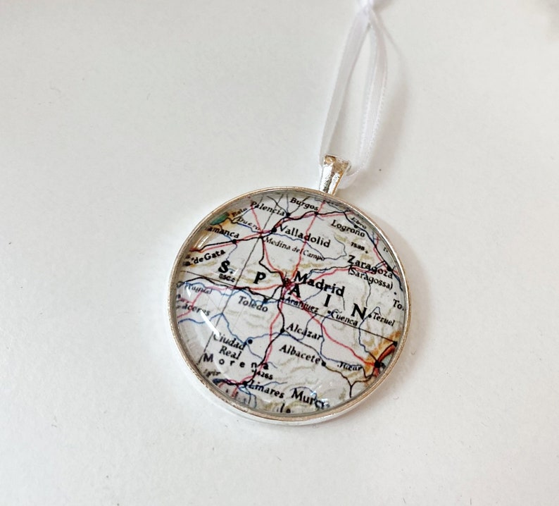 Madrid Spain Vintage Map Christmas Ornament
