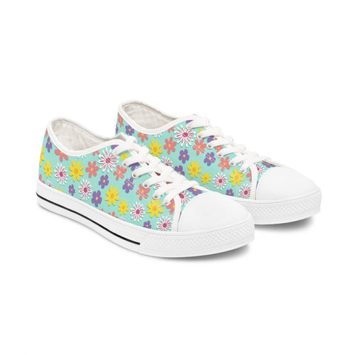 Women's Low Top Sneaker Floral Daisies Sneakers
