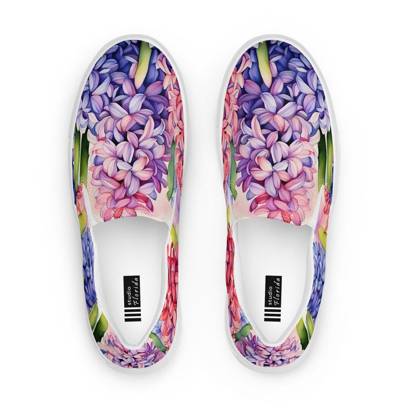 Watercolor Hyacinth Blossom Women’s Slip-on Canvas Shoes