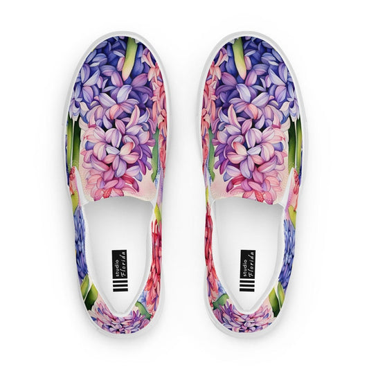 Watercolor Hyacinth Blossom Women’s Slip-on Canvas Shoes