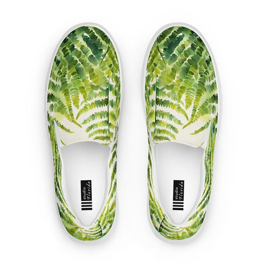 Watercolor Fern Women’s Slip-on Canvas Shoes
