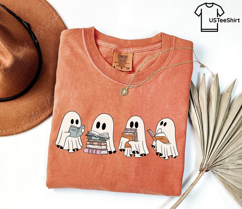 Halloween Ghost Reading T-Shirt