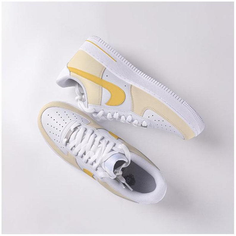 Custom Air Force 1 Shoes Yellow Butterfly Style