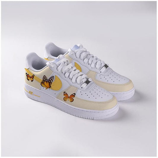 Custom Air Force 1 Shoes Yellow Butterfly Style