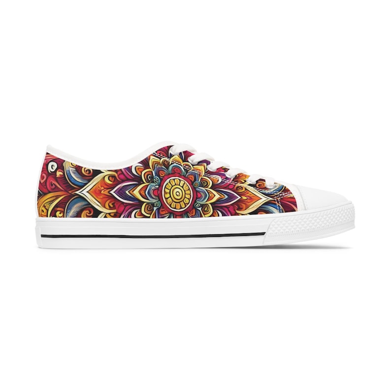 Colorful Women's Low Top Sneaker Mandala Style