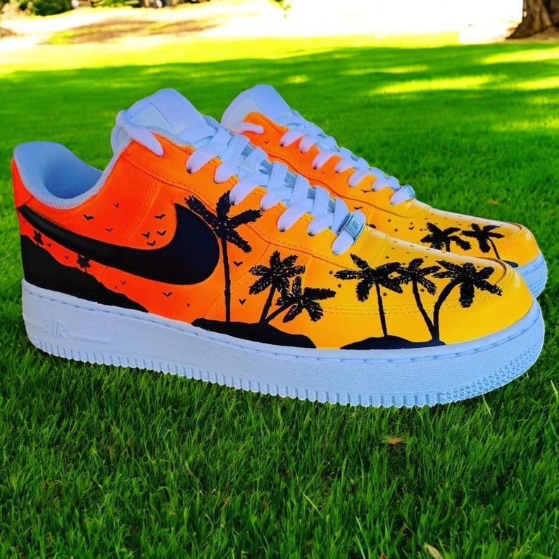 Custom Air Force 1 Shoes Tropical Palm Style