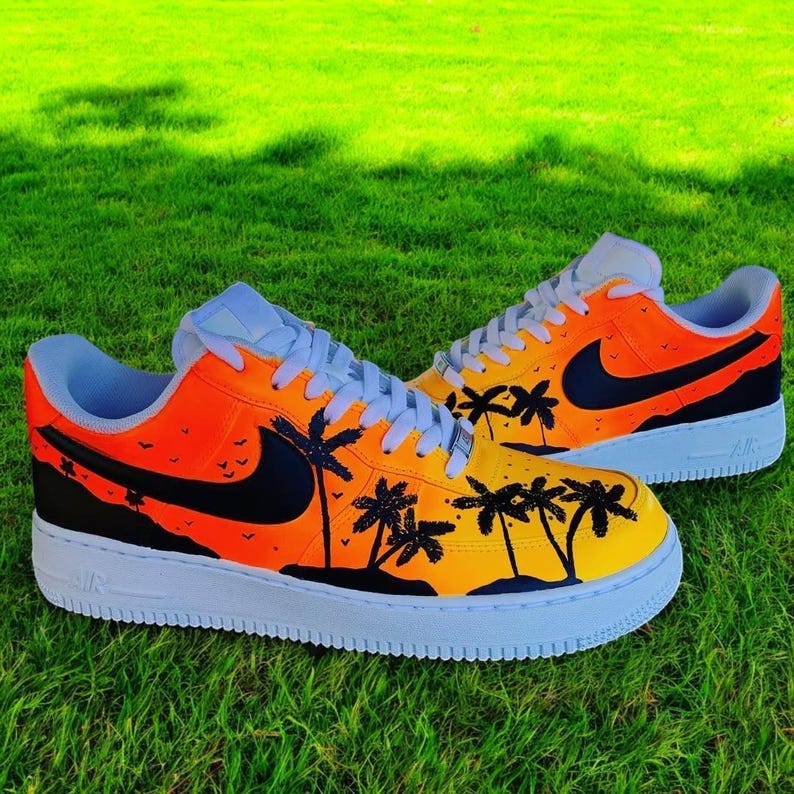 Custom Air Force 1 Shoes Tropical Palm Style