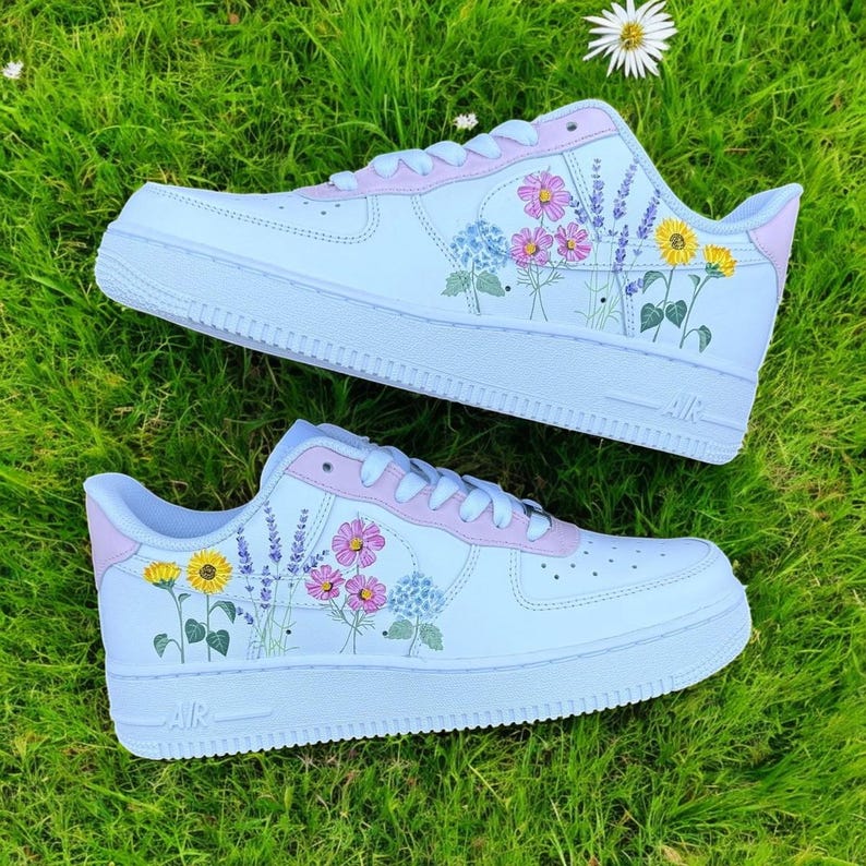 Custom Air Force 1 Shoes Colorful Flower Style