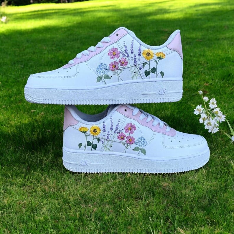 Custom Air Force 1 Shoes Colorful Flower Style
