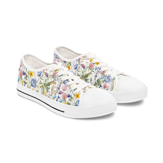 Women's Low Top Sneaker Flower Pattern Sneakers