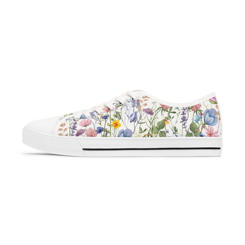 Women's Low Top Sneaker Flower Pattern Sneakers