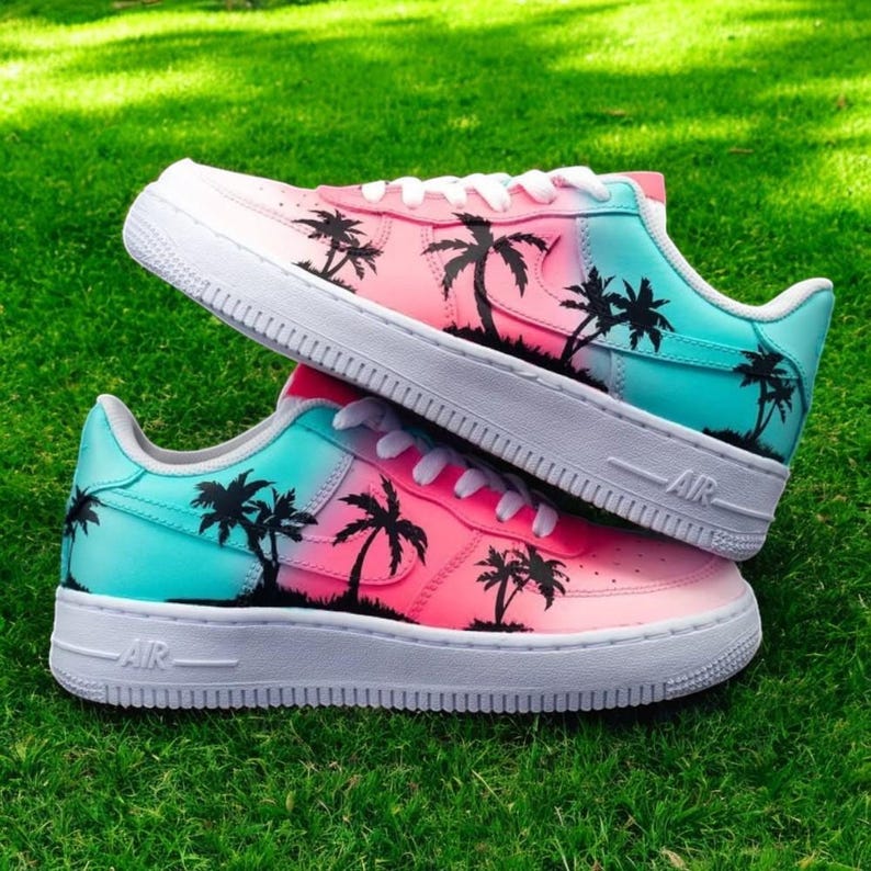 Custom Air Force 1 Shoes Tropical Palm Style
