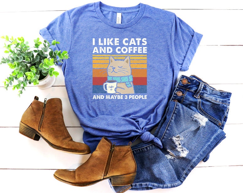 T-SHIRT - I Like Cats And Coffee Unisex Shirt