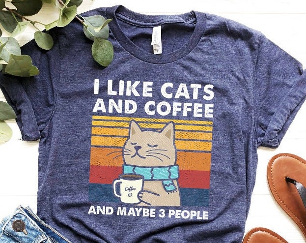T-SHIRT - I Like Cats And Coffee Unisex Shirt