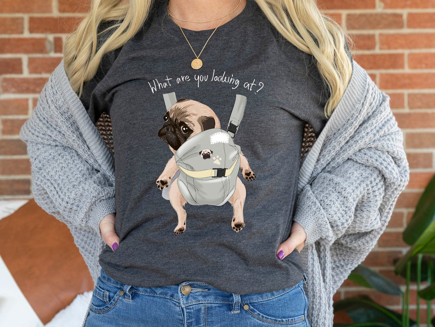 T-SHIRT - Baby Pug Dog Unisex Shirt, Cute Pug Dog Shirt