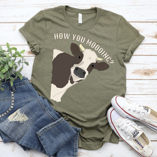 T-SHIRT - How You Moooing Funny Cow Unisex Shirt