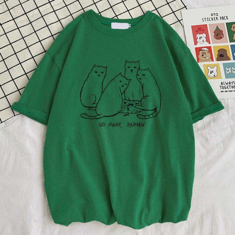 T-SHIRT - Summer Go Away Human Cat Unisex Shirt