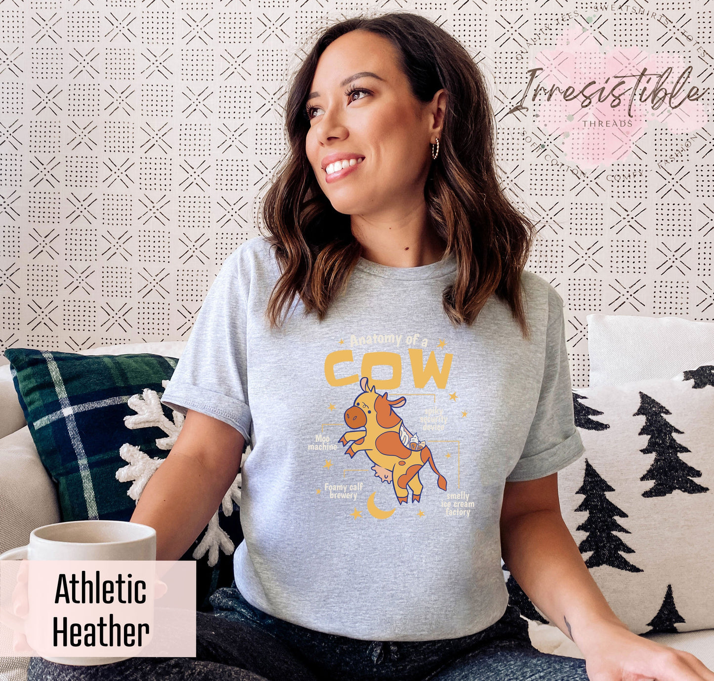 T-SHIRT - Humorous Anatomy Of A Cow Unisex Shirt, Cow Nerd Shirt