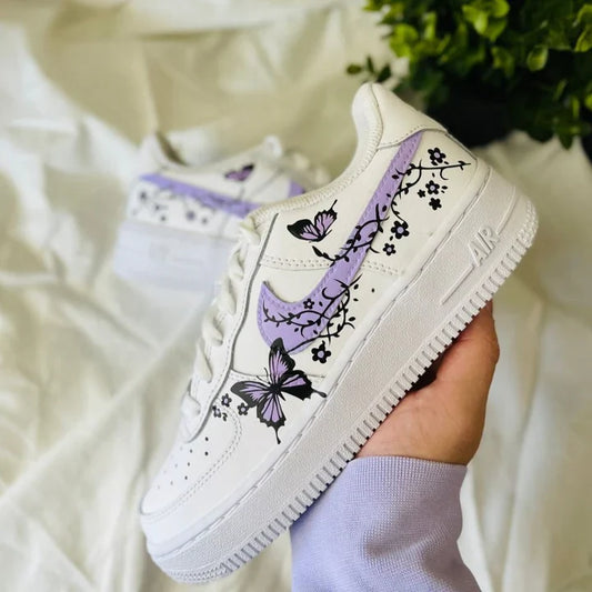 Custom Air Force 1 Shoes Drip Butterfly Style