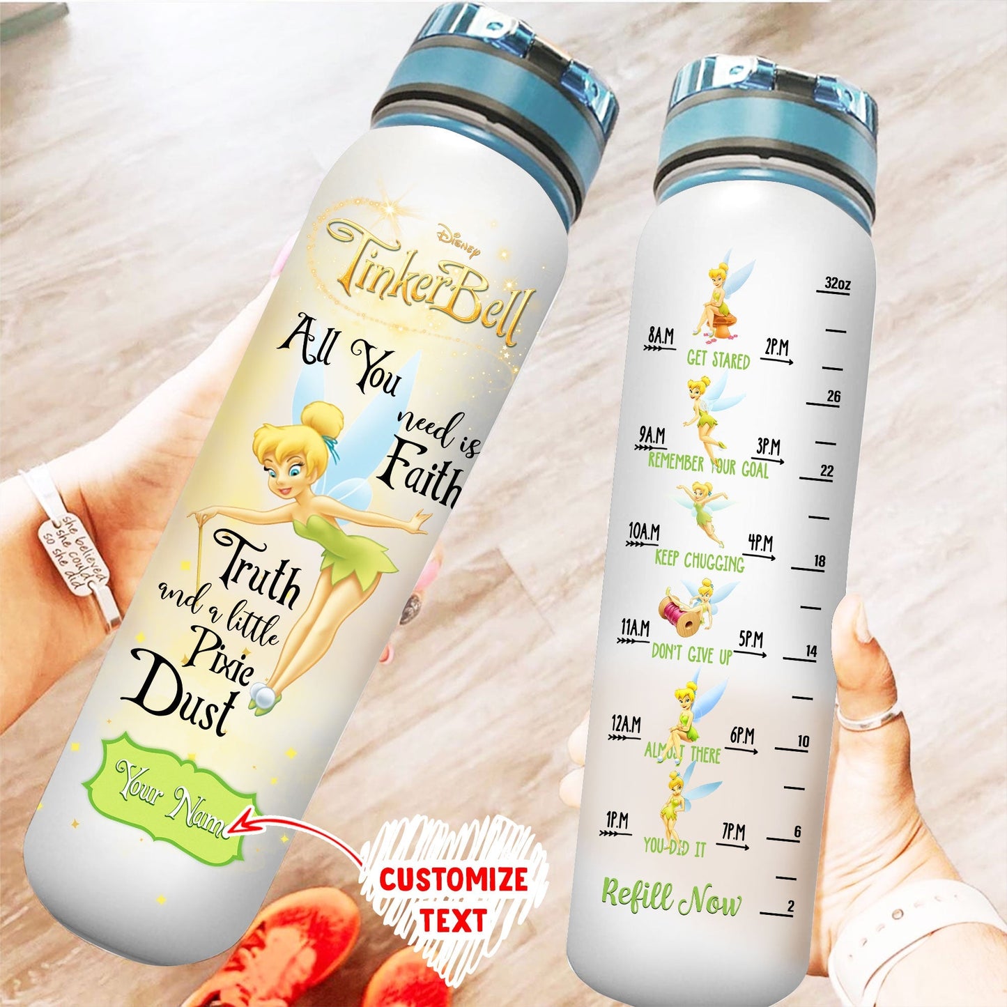 Personalized Green Cute Girl Fairy Tracker Bottle MT28023