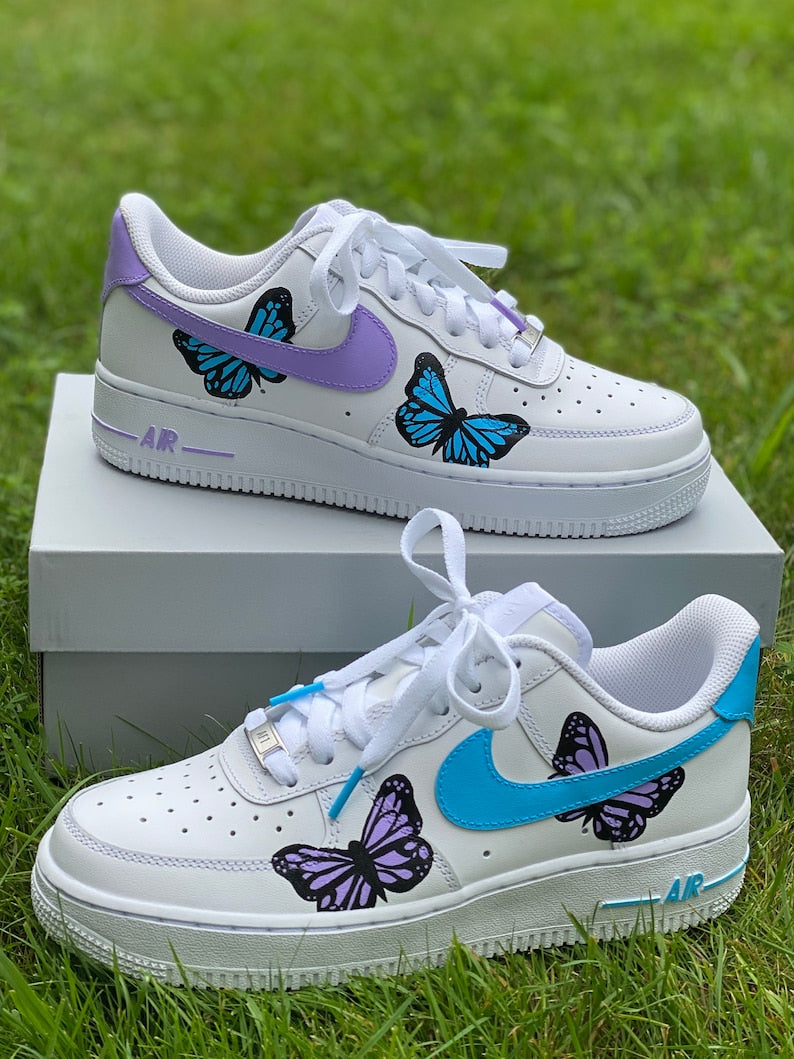 Custom Air Force 1 Shoes Colorful Butterfly Style