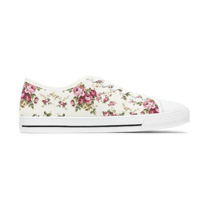 Women's Low Top Sneaker Floral Roses Print Sneakers