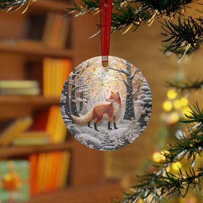 Fox Lover Retro Christmas Ornament