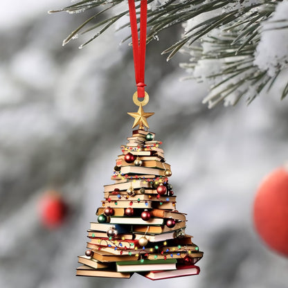 Book Christmas Tree Acrylic Christmas Ornament