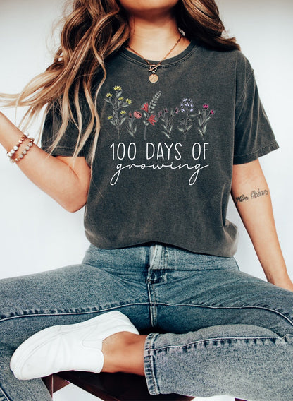 Teacher 100 Days Of Growing T-Shirt