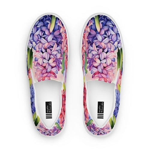 Watercolor Hyacinth Blossom Women’s Slip-on Canvas Shoes