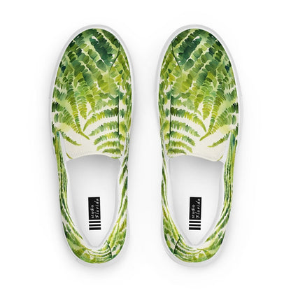 Watercolor Fern Women’s Slip-on Canvas Shoes