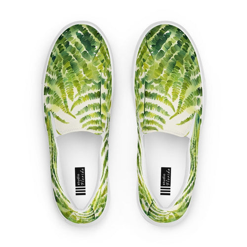 Watercolor Fern Women’s Slip-on Canvas Shoes