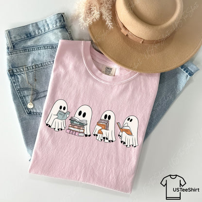 Halloween Ghost Reading T-Shirt