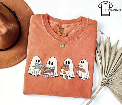 Halloween Ghost Reading T-Shirt