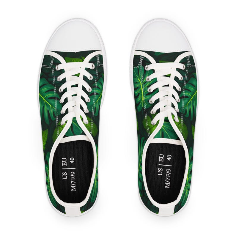 Colorful Women's Low Top Sneaker Tropical Leaf Sneaker