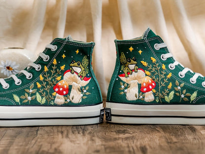 Custom Converse Wedding Bridal Flowers Embroidered High Tops