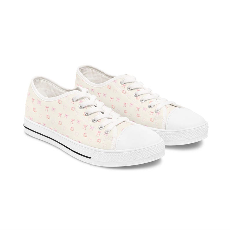Women's Low Top Sneaker Coquette Bow Pink Sneakers