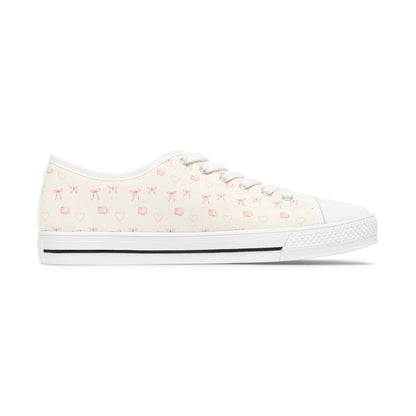 Women's Low Top Sneaker Coquette Bow Pink Sneakers
