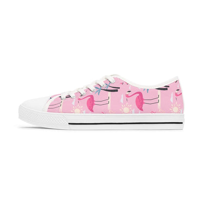 Colorful Women's Low Top Sneaker Pink Flamingo Print