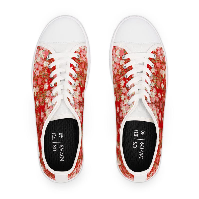 Women's Low Top Sneaker Floral Print Spring Style Sneakers