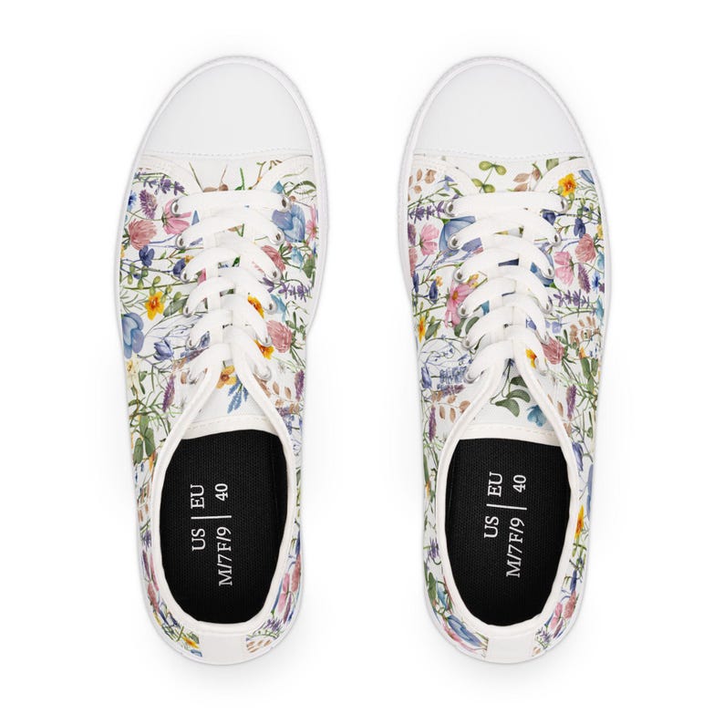 Women's Low Top Sneaker Flower Pattern Sneakers