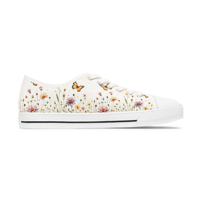 Women's Low Top Sneaker Floral Butterfly Sneakers