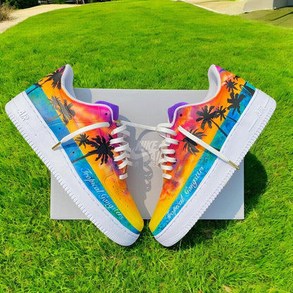 Custom Air Force 1 Shoes Tropical Gangster Style