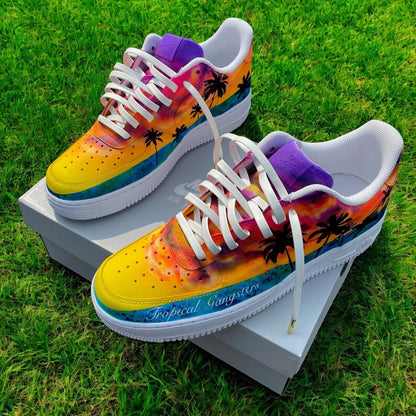Custom Air Force 1 Shoes Tropical Gangster Style