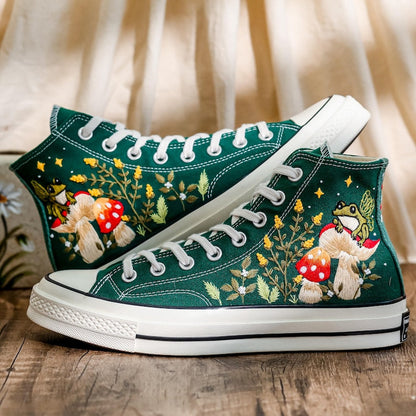 Custom Converse Wedding Bridal Flowers Embroidered High Tops
