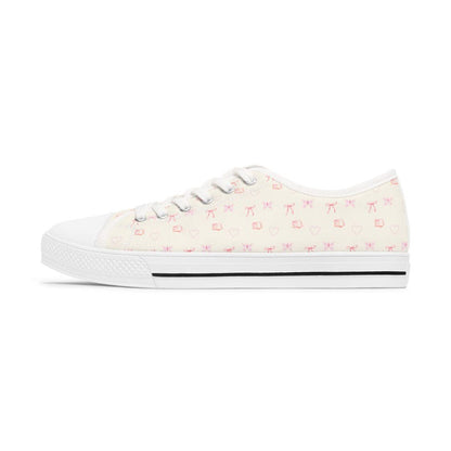 Women's Low Top Sneaker Coquette Bow Pink Sneakers